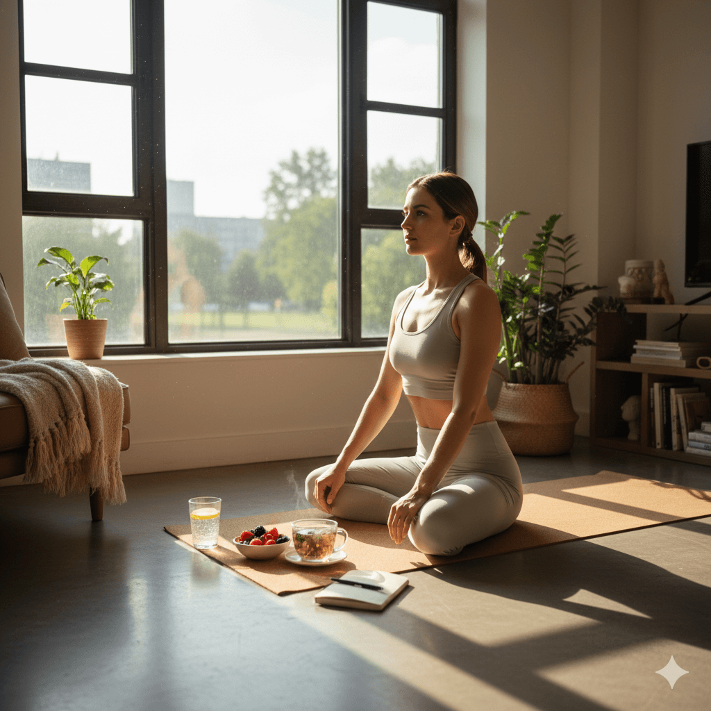 Peaceful morning routine setup